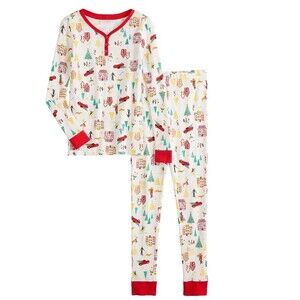 LC Lauren Conrad Holiday Village pajama Set Size 7